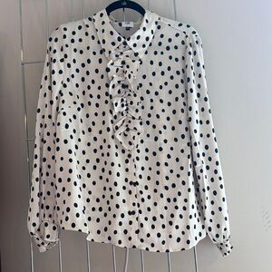 CAbi Charming Blouse Polka Dot Button Down Shirt